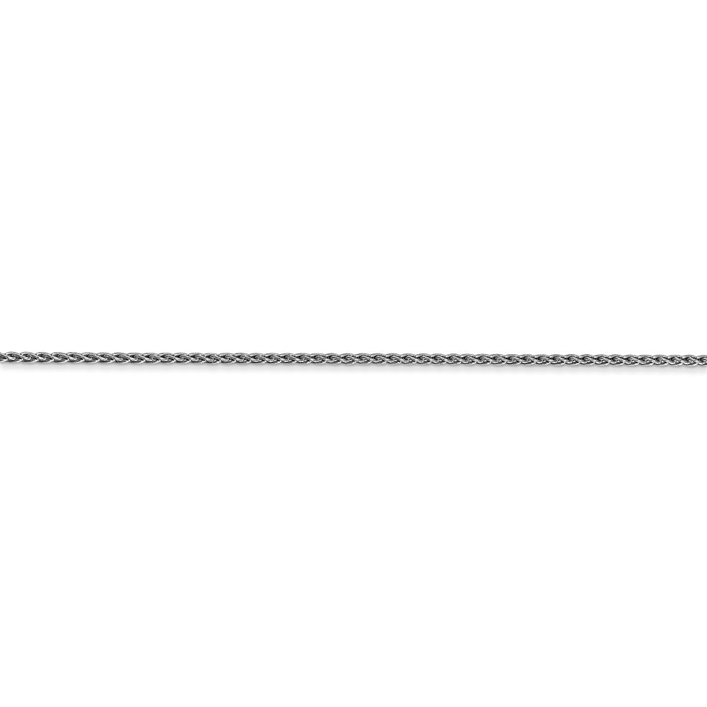 Alternate view of the 1.2mm, 14k White Gold, Solid Parisian Wheat Chain Anklet by The Black Bow Jewelry Co.