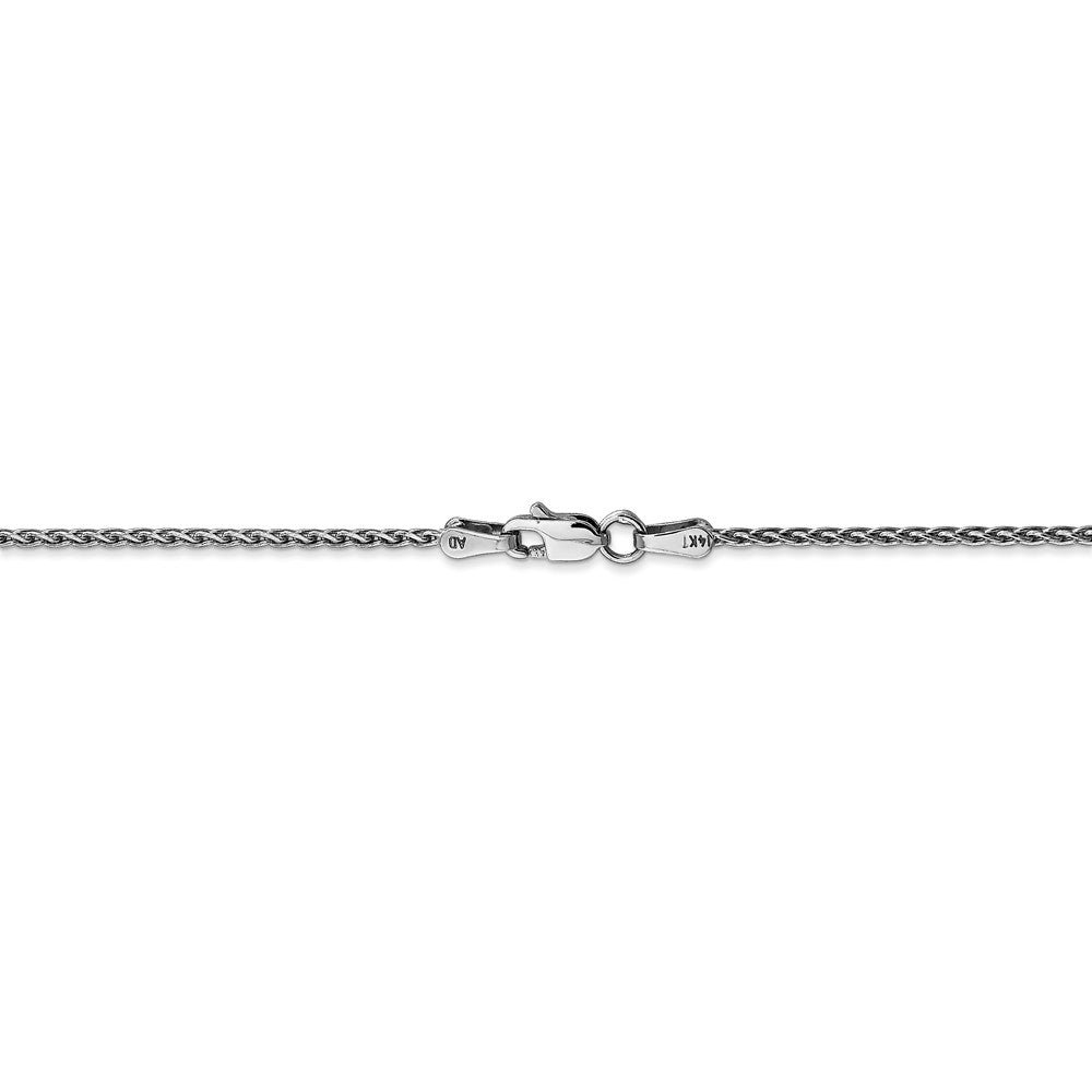 Alternate view of the 1.5mm, 14k White Gold, Solid Parisian Wheat Chain Anklet by The Black Bow Jewelry Co.