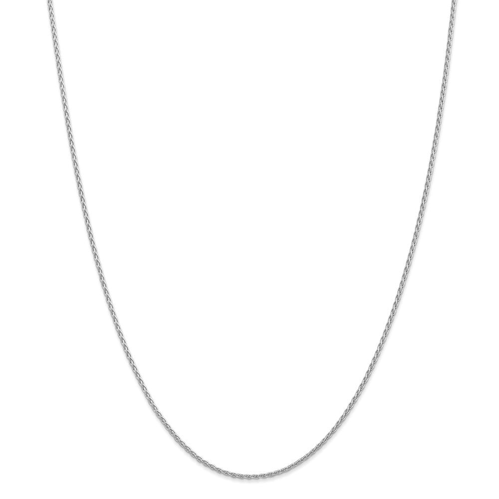 Alternate view of the 1.5mm, 14k White Gold, Solid Parisian Wheat Chain Necklace by The Black Bow Jewelry Co.