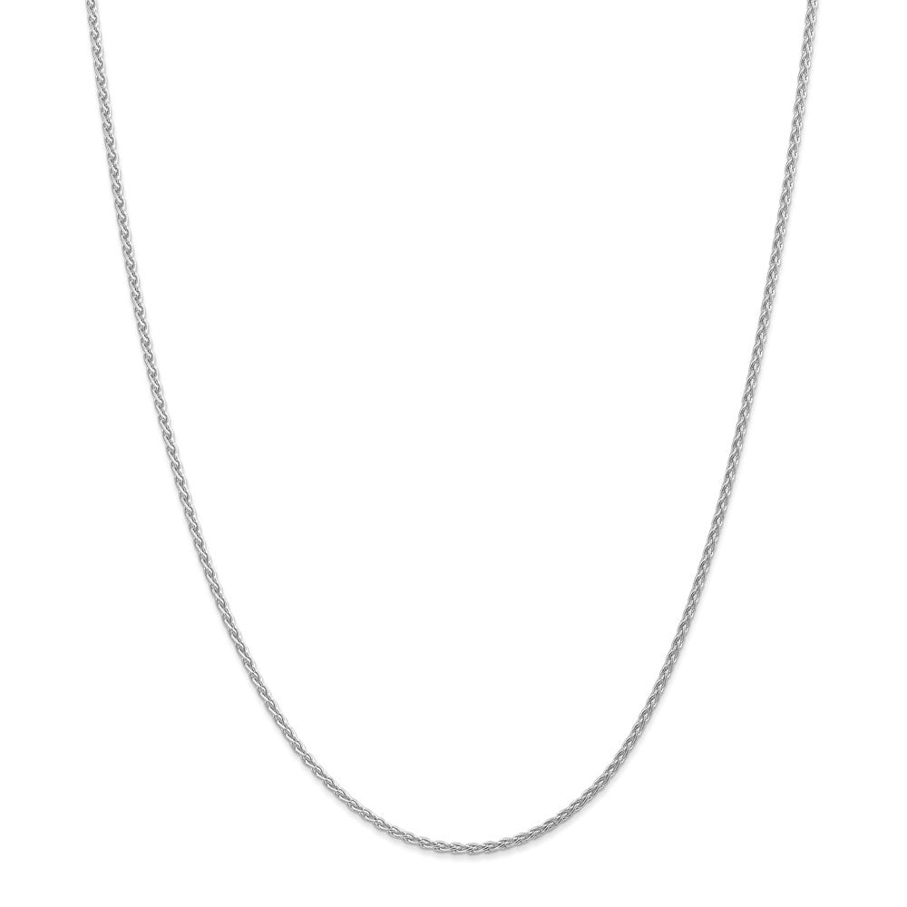 Alternate view of the 1.75mm, 14k White Gold, Solid Parisian Wheat Chain Necklace by The Black Bow Jewelry Co.