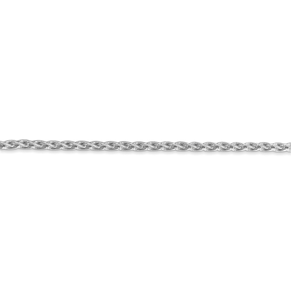 Alternate view of the 2.25mm, 14k White Gold, Solid Parisian Wheat Chain Bracelet by The Black Bow Jewelry Co.
