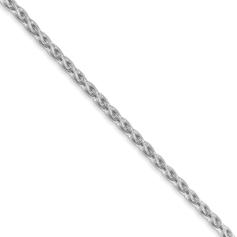 2.25mm, 14k White Gold, Solid Parisian Wheat Chain Necklace