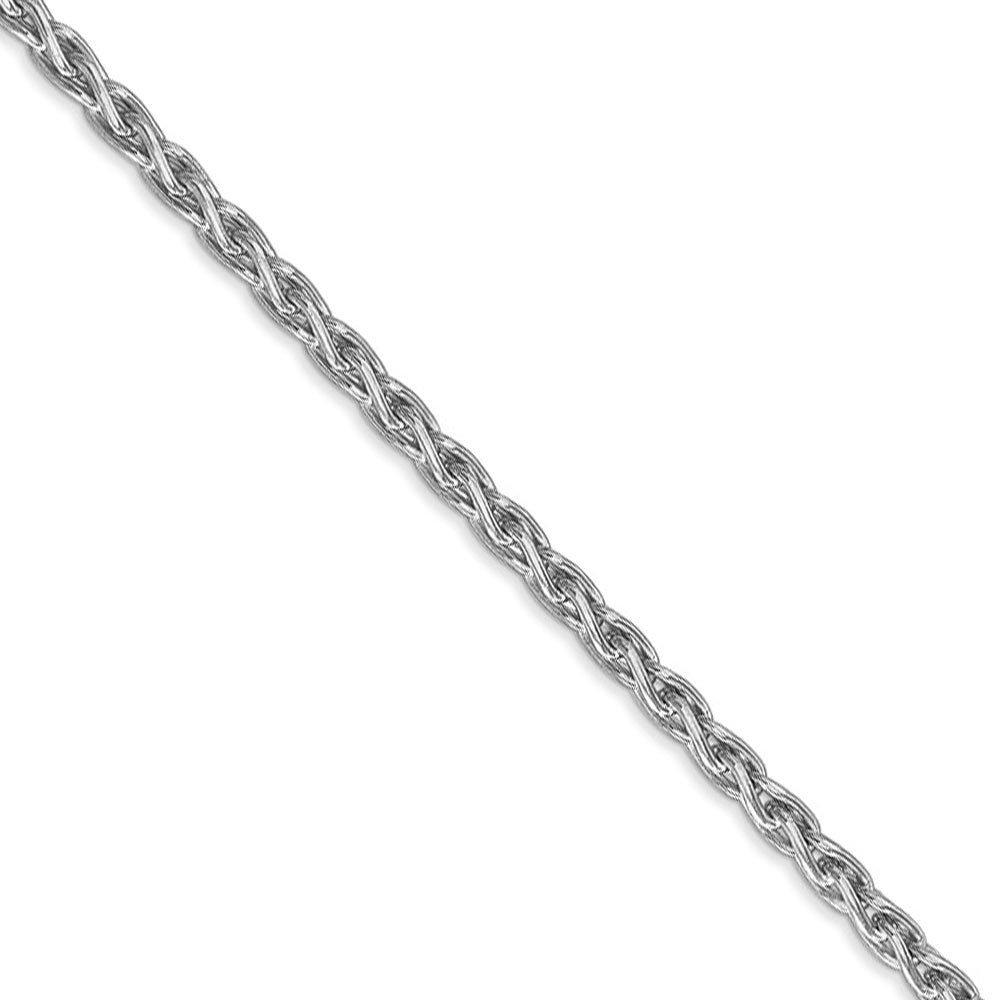 3mm, 14k White Gold, Solid Parisian Wheat Chain Necklace