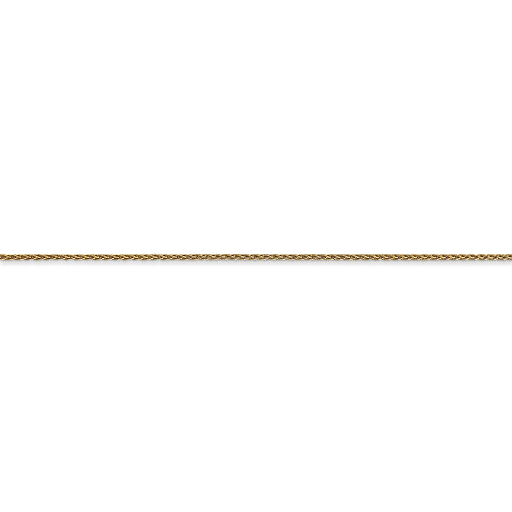 Alternate view of the 1mm, 14k Yellow Gold, Solid Parisian Wheat Chain Bracelet by The Black Bow Jewelry Co.