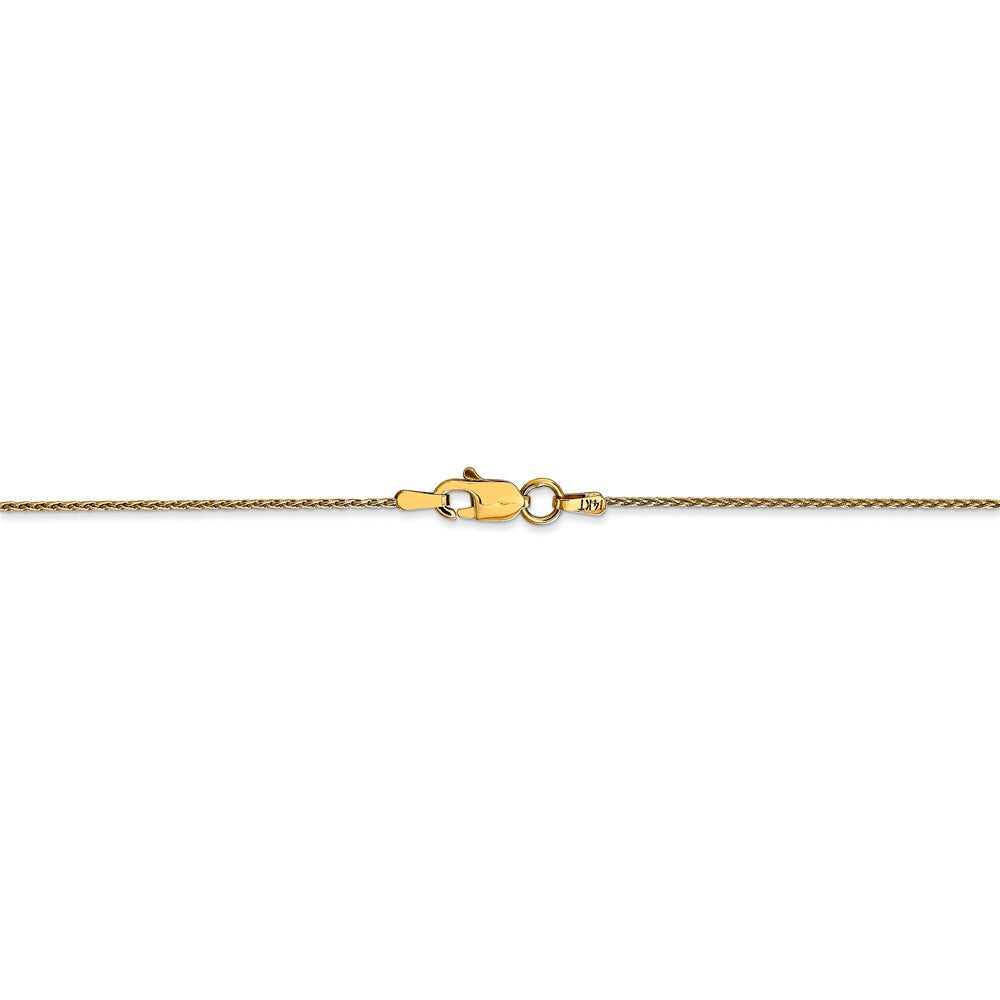 Alternate view of the 1mm, 14k Yellow Gold, Solid Parisian Wheat Chain Bracelet by The Black Bow Jewelry Co.