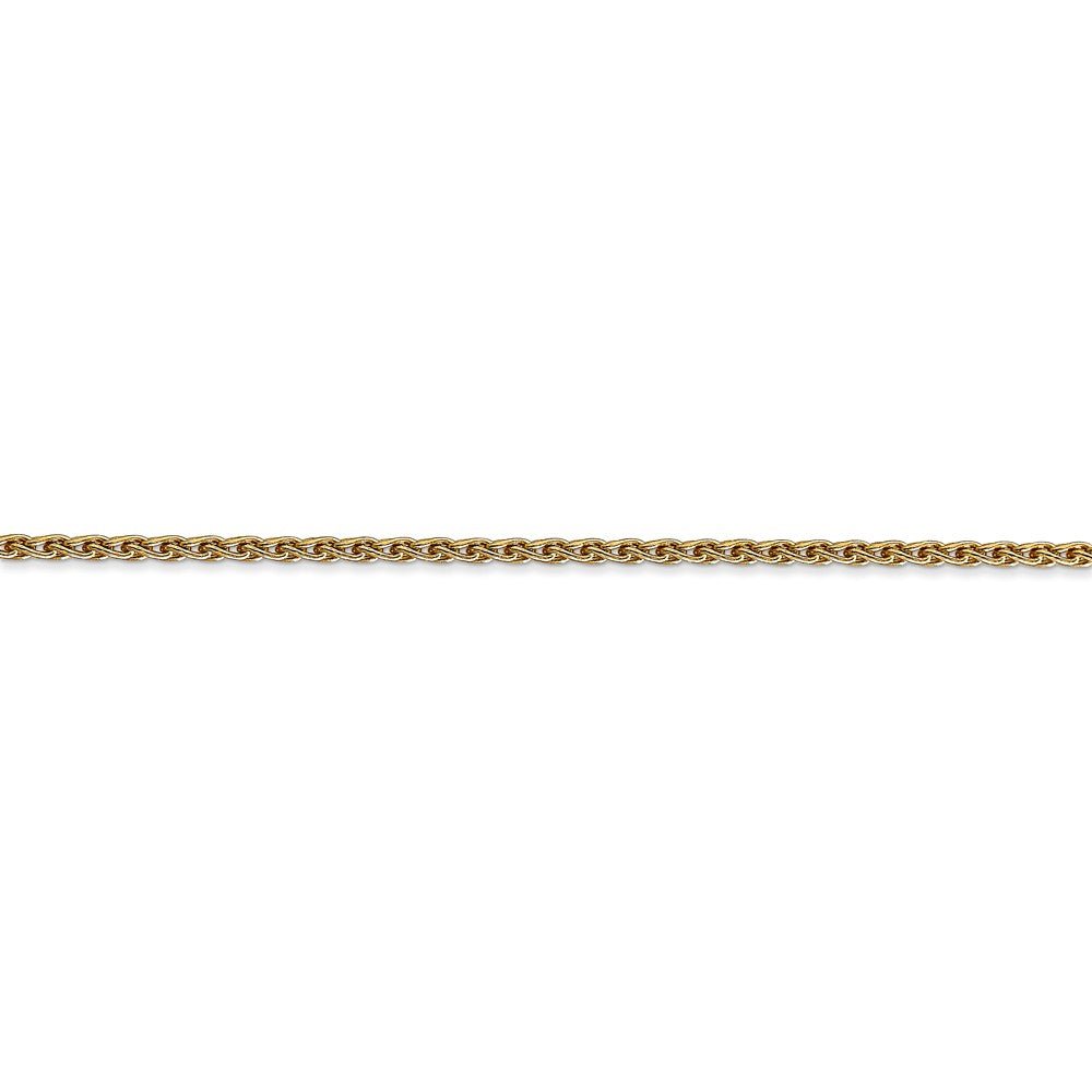 Alternate view of the 1.75mm, 14k Yellow Gold, Solid Parisian Wheat Chain Anklet, 10 Inch by The Black Bow Jewelry Co.