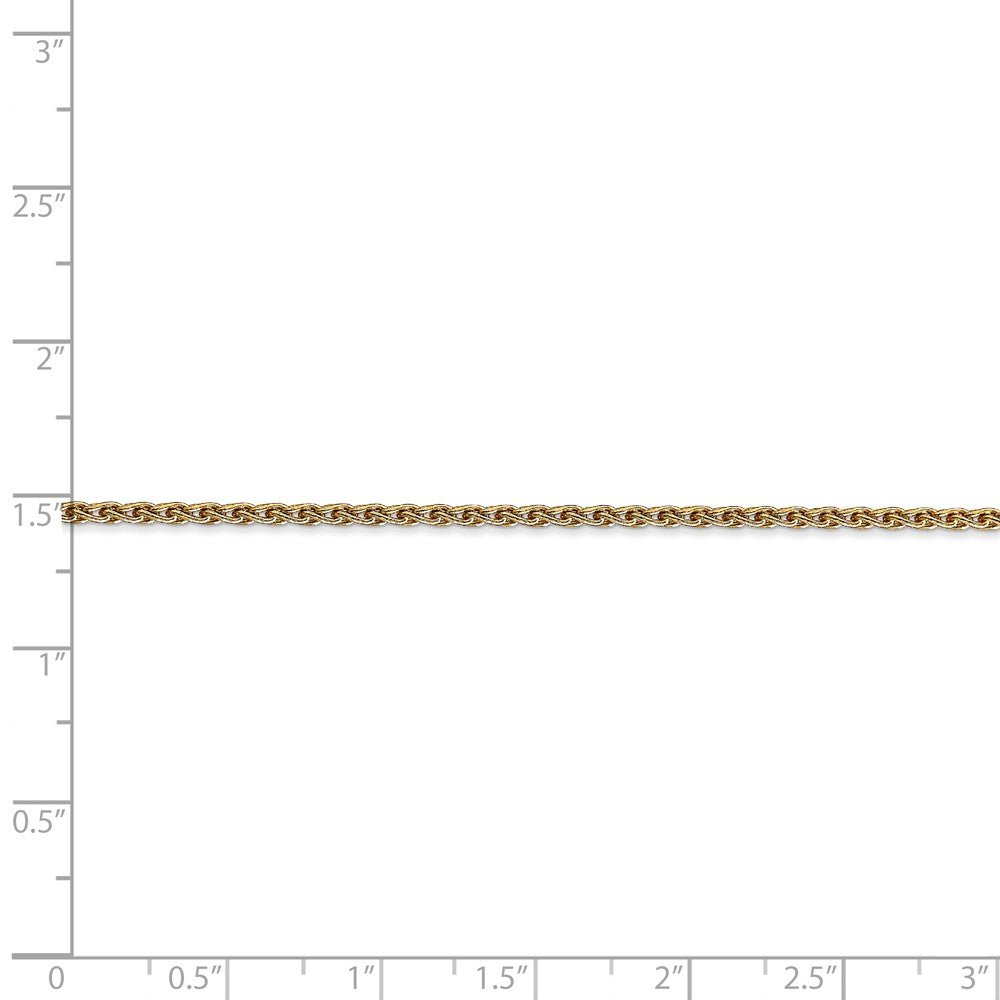 Alternate view of the 1.75mm, 14k Yellow Gold, Solid Parisian Wheat Chain Anklet, 10 Inch by The Black Bow Jewelry Co.