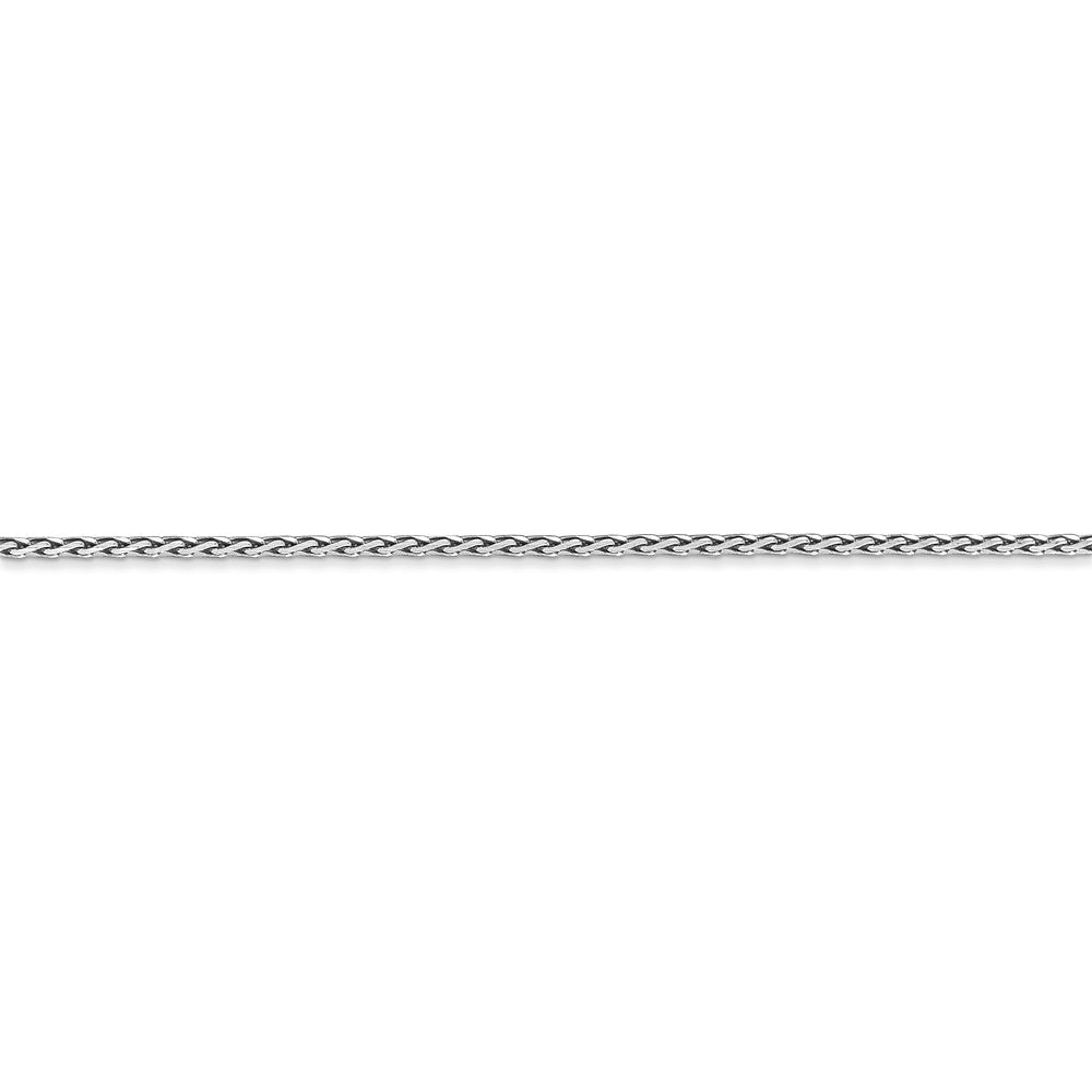 Alternate view of the 1.5mm, 14k White Gold, Solid D/C Round Wheat Chain Anklet by The Black Bow Jewelry Co.
