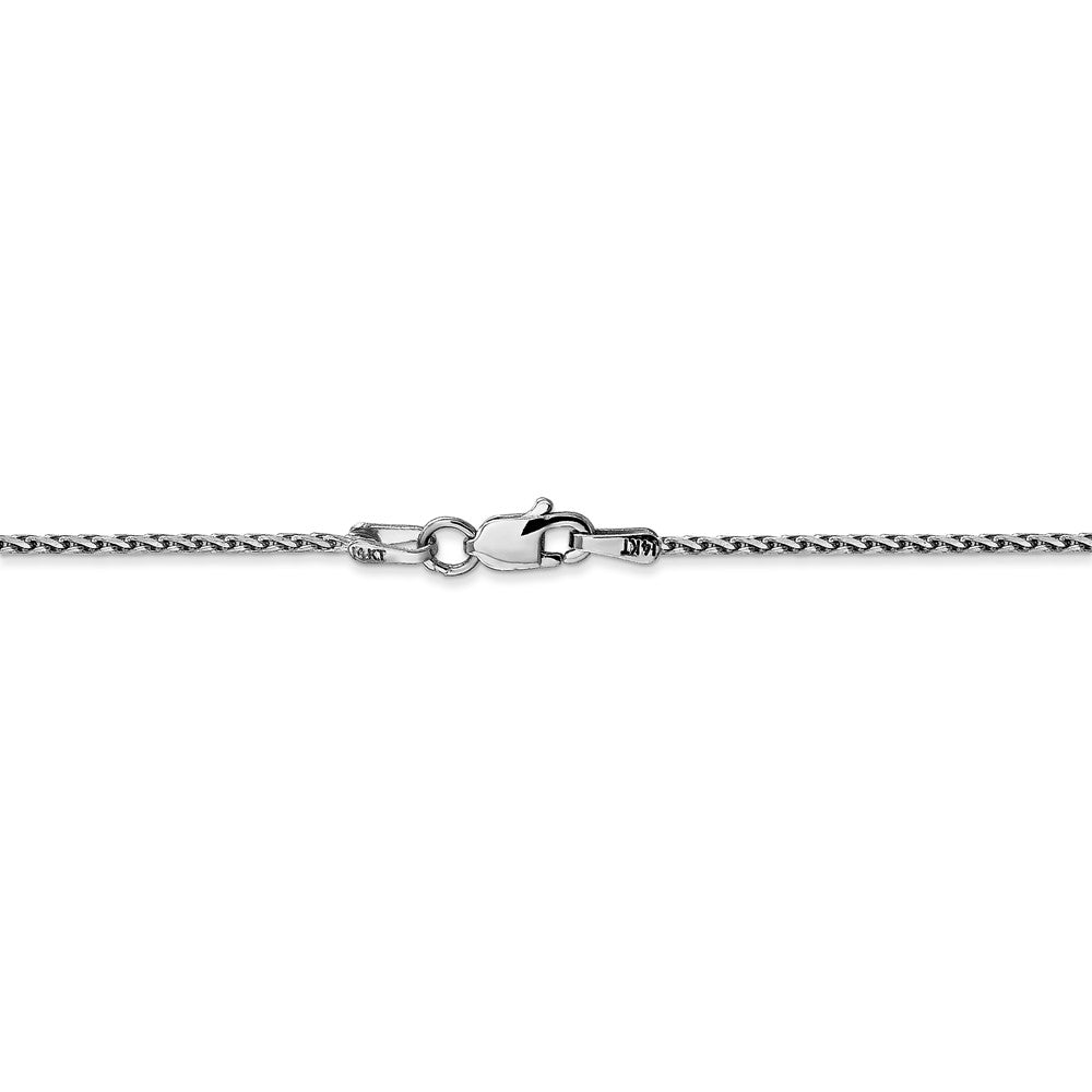 Alternate view of the 1.5mm, 14k White Gold, Solid D/C Round Wheat Chain Necklace by The Black Bow Jewelry Co.