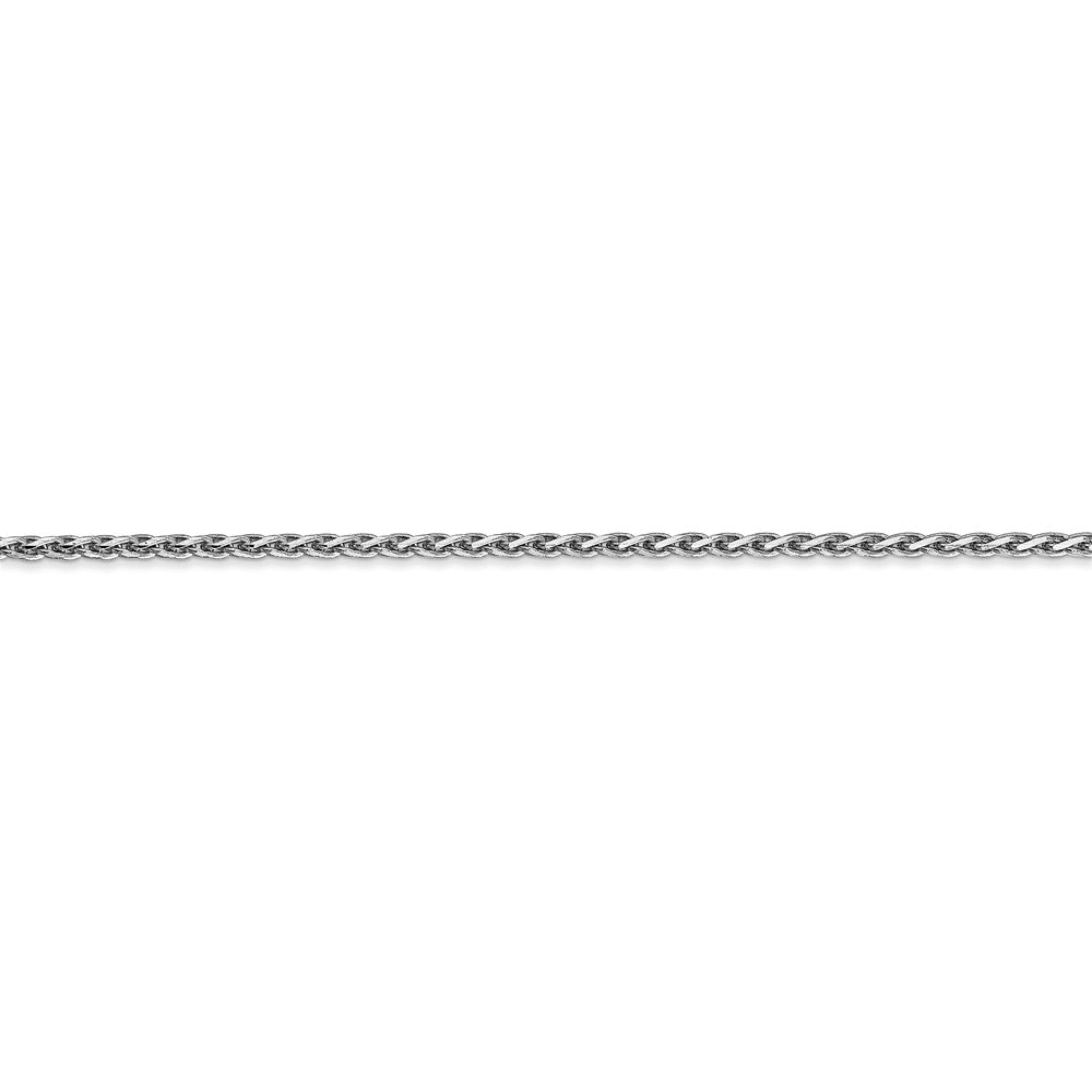 Alternate view of the 1.9mm, 14k White Gold, Solid D/C Round Wheat Chain Bracelet by The Black Bow Jewelry Co.