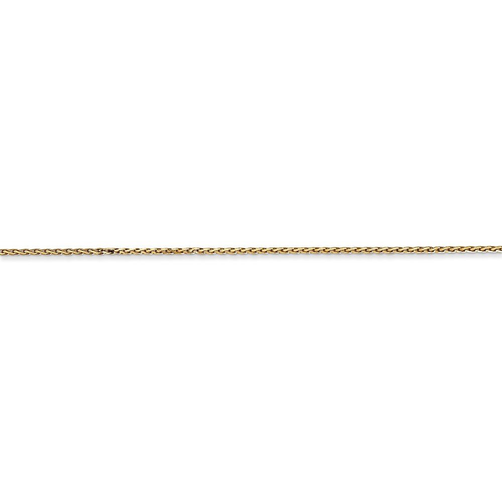 Alternate view of the 0.8mm, 14K Yellow Gold Diamond Cut Round Wheat Chain Anklet - 10 inch by The Black Bow Jewelry Co.