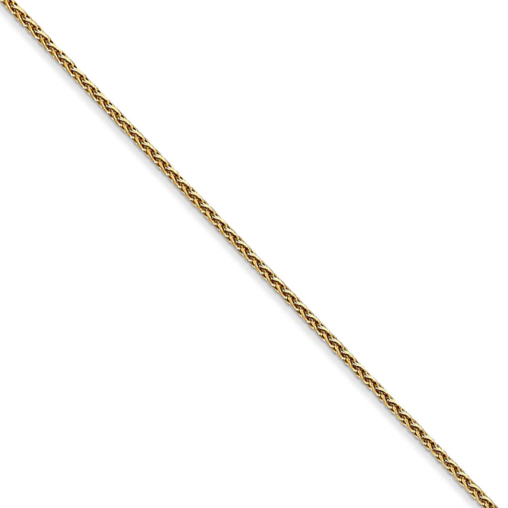 1mm 14k Yellow Gold Diamond Cut Round Wheat Chain Necklace