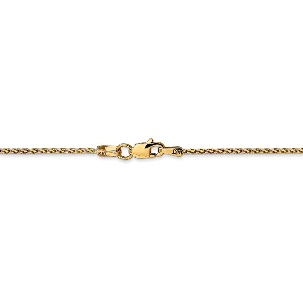 Alternate view of the 1.5mm 14k Yellow Gold Diamond Cut Round Wheat Chain Bracelet by The Black Bow Jewelry Co.