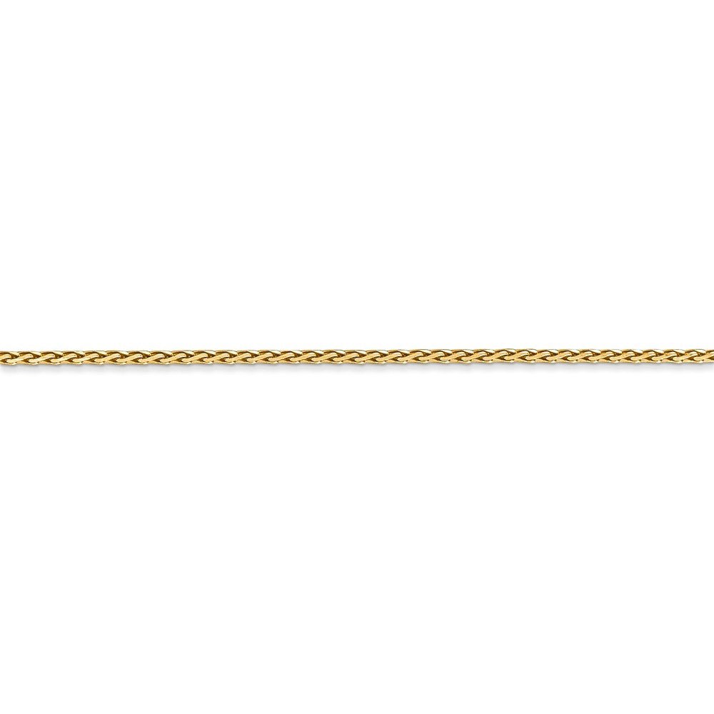 Alternate view of the 1.5mm 14k Yellow Gold Diamond Cut Round Wheat Chain Anklet by The Black Bow Jewelry Co.