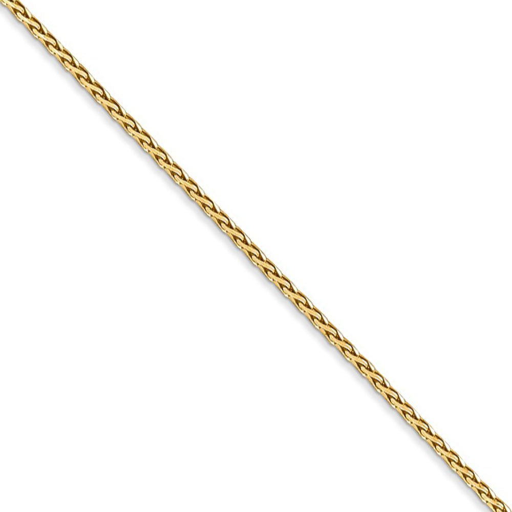 1.5mm 14k Yellow Gold Diamond Cut Round Wheat Chain Necklace