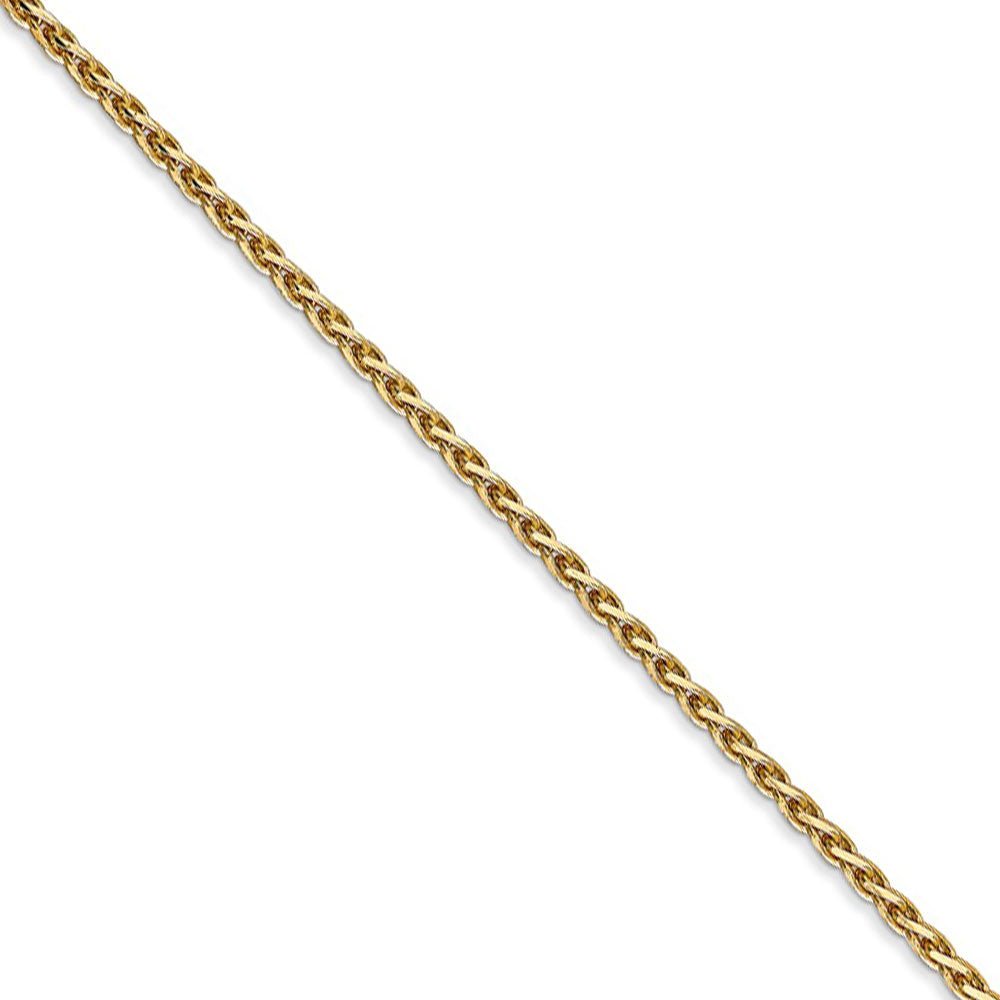 1.9mm 14k Yellow Gold Diamond Cut Round Wheat Chain Necklace, Item C8603 by The Black Bow Jewelry Co.