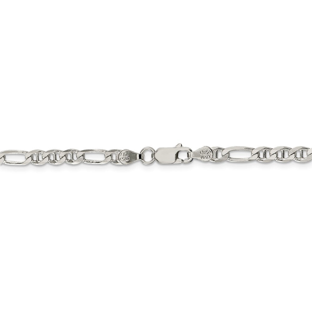 Alternate view of the 3.75mm Sterling Silver Solid Figaro Anchor Chain Bracelet by The Black Bow Jewelry Co.