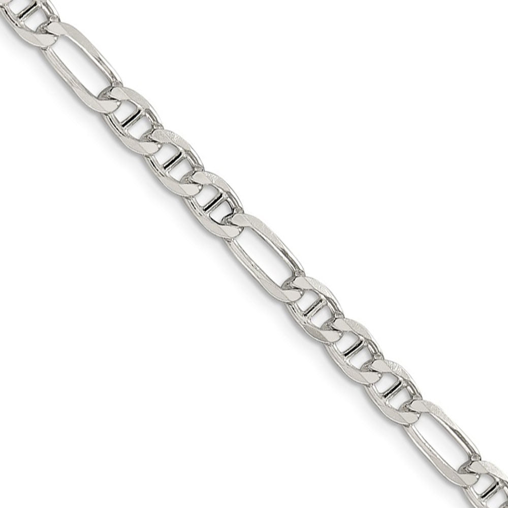 4.5mm Sterling Silver Solid Figaro Anchor Chain Necklace, Item C8608 by The Black Bow Jewelry Co.