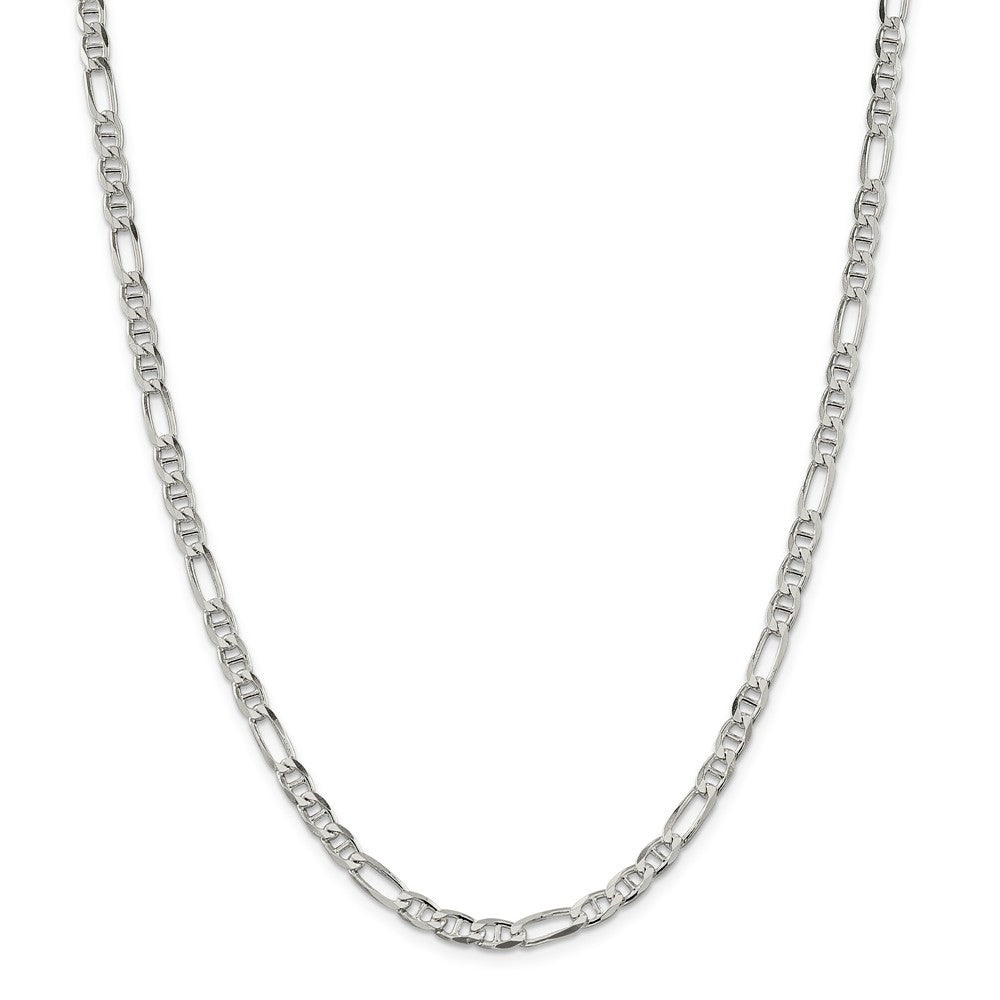Alternate view of the 4.5mm Sterling Silver Solid Figaro Anchor Chain Necklace by The Black Bow Jewelry Co.