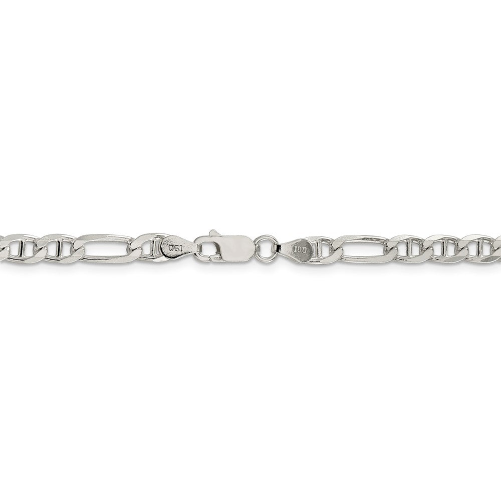 Alternate view of the 4.5mm Sterling Silver Solid Figaro Anchor Chain Necklace by The Black Bow Jewelry Co.