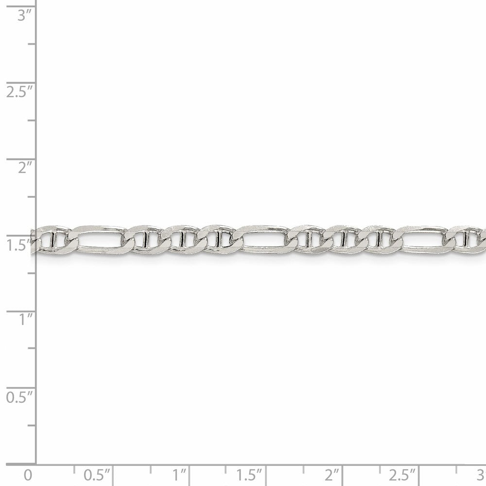 Alternate view of the 4.5mm Sterling Silver Solid Figaro Anchor Chain Bracelet by The Black Bow Jewelry Co.