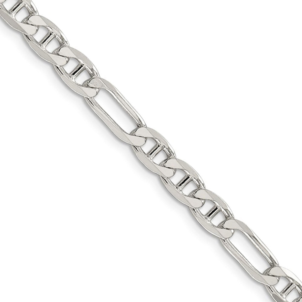 5.5mm Sterling Silver Solid Figaro Anchor Chain Bracelet, Item C8609-B by The Black Bow Jewelry Co.