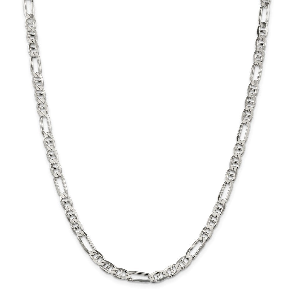 Alternate view of the 5.5mm Sterling Silver Solid Figaro Anchor Chain Necklace by The Black Bow Jewelry Co.