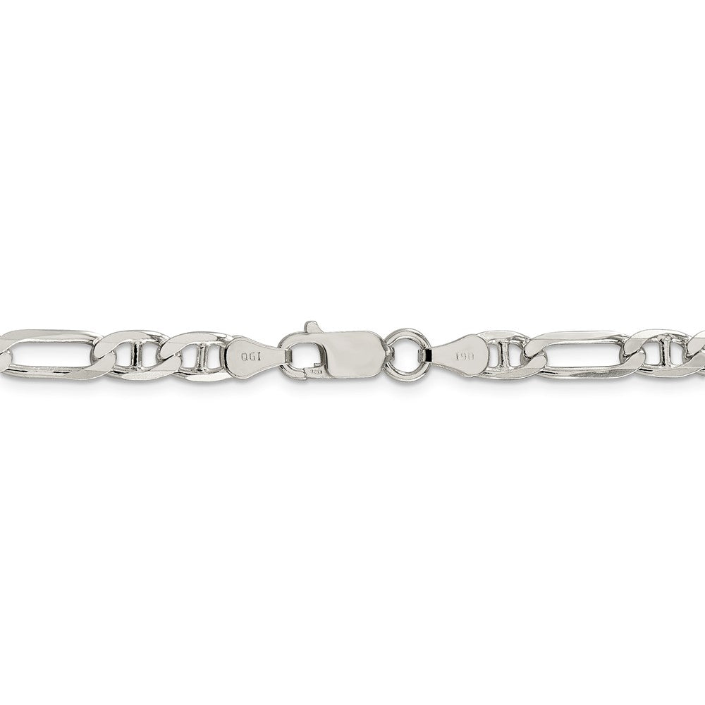 Alternate view of the 5.5mm Sterling Silver Solid Figaro Anchor Chain Necklace by The Black Bow Jewelry Co.