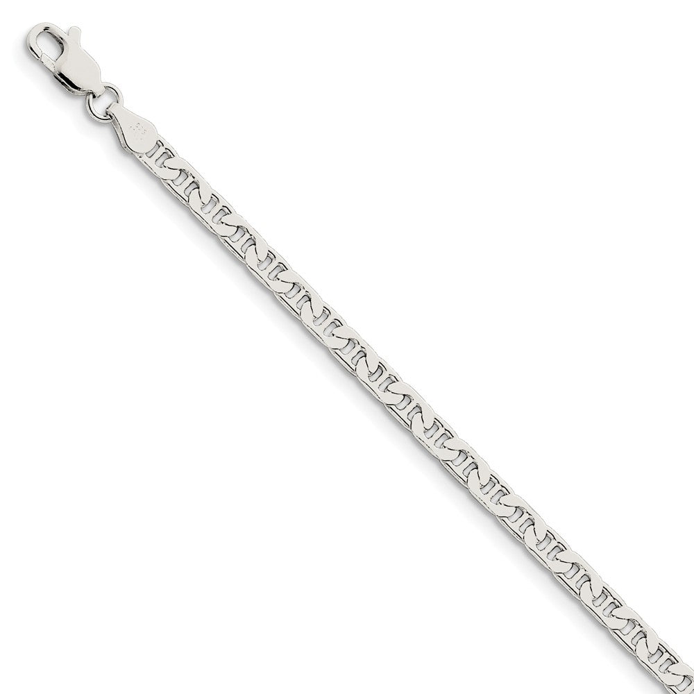3.75mm, Sterling Silver, Flat Anchor Chain Bracelet