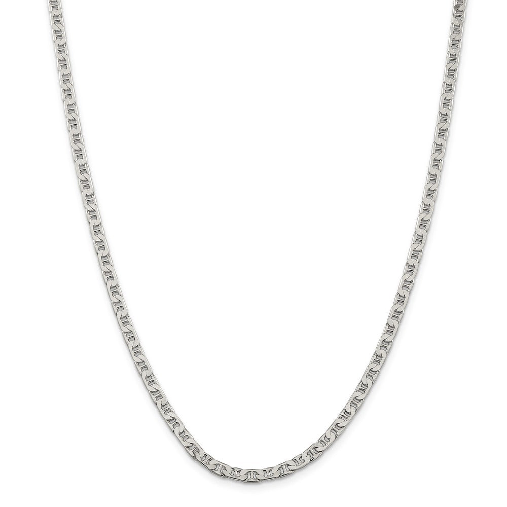 Alternate view of the 3.75mm, Sterling Silver, Flat Anchor Chain Necklace by The Black Bow Jewelry Co.
