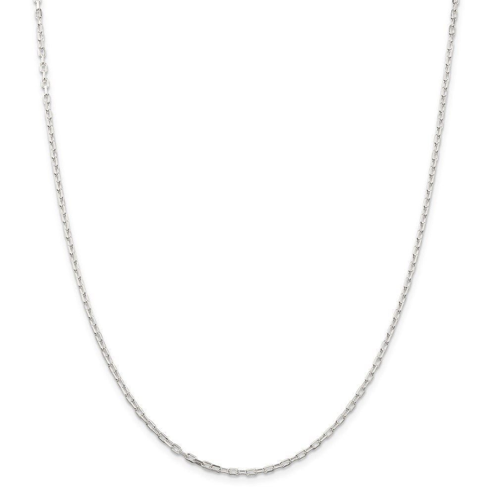 Alternate view of the 2.2mm Sterling Silver D/C Solid Elongated Cable Chain Necklace by The Black Bow Jewelry Co.