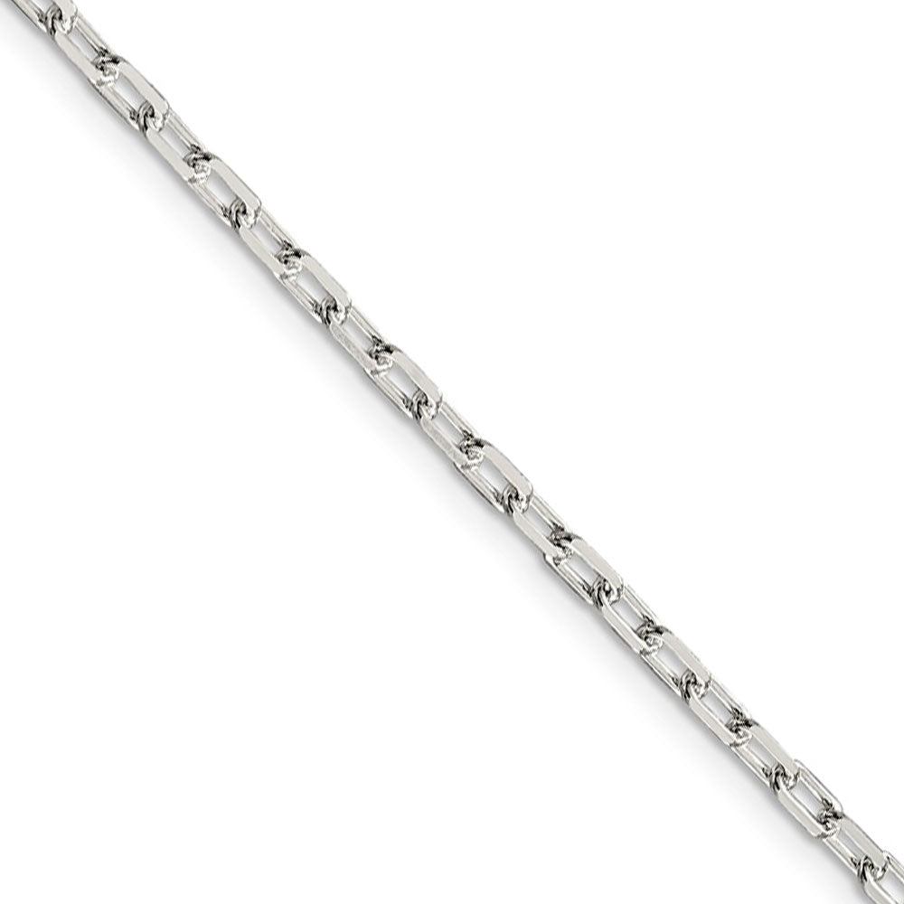 2.9mm Sterling Silver D/C Solid Elongated Cable Chain Necklace, Item C8622 by The Black Bow Jewelry Co.