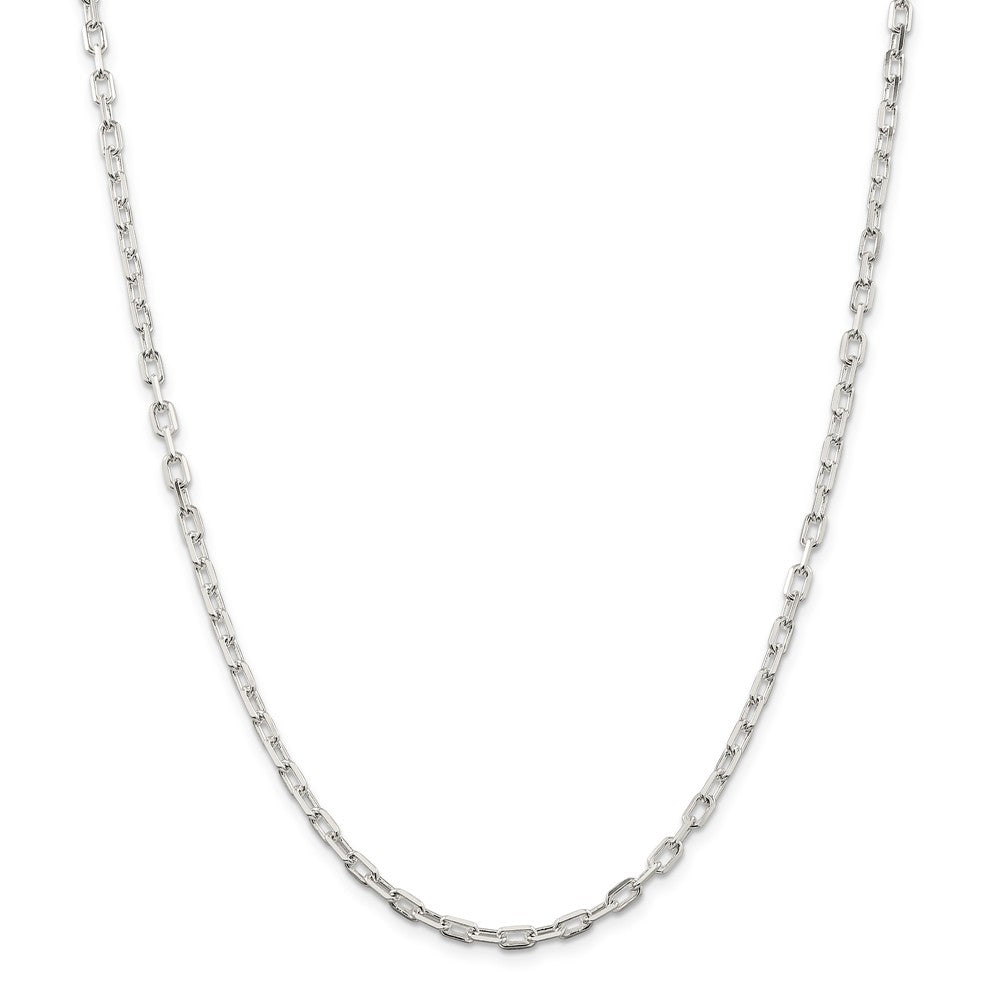 Alternate view of the 3.5mm Sterling Silver D/C Solid Elongated Cable Chain Necklace by The Black Bow Jewelry Co.