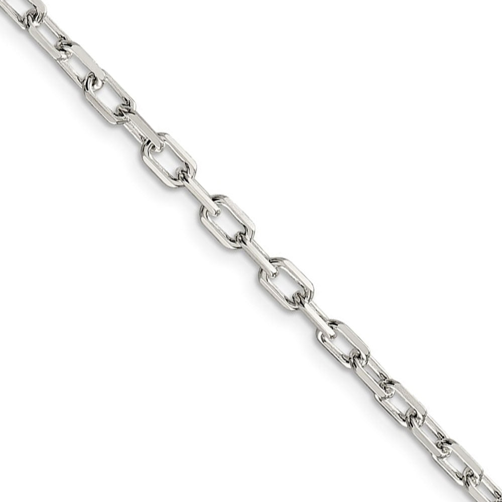 3.5mm Sterling Silver D/C Solid Elongated Cable Chain Necklace
