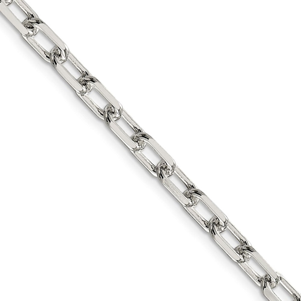 5.5mm Sterling Silver D/C Solid Elongated Cable Chain Necklace, Item C8625 by The Black Bow Jewelry Co.