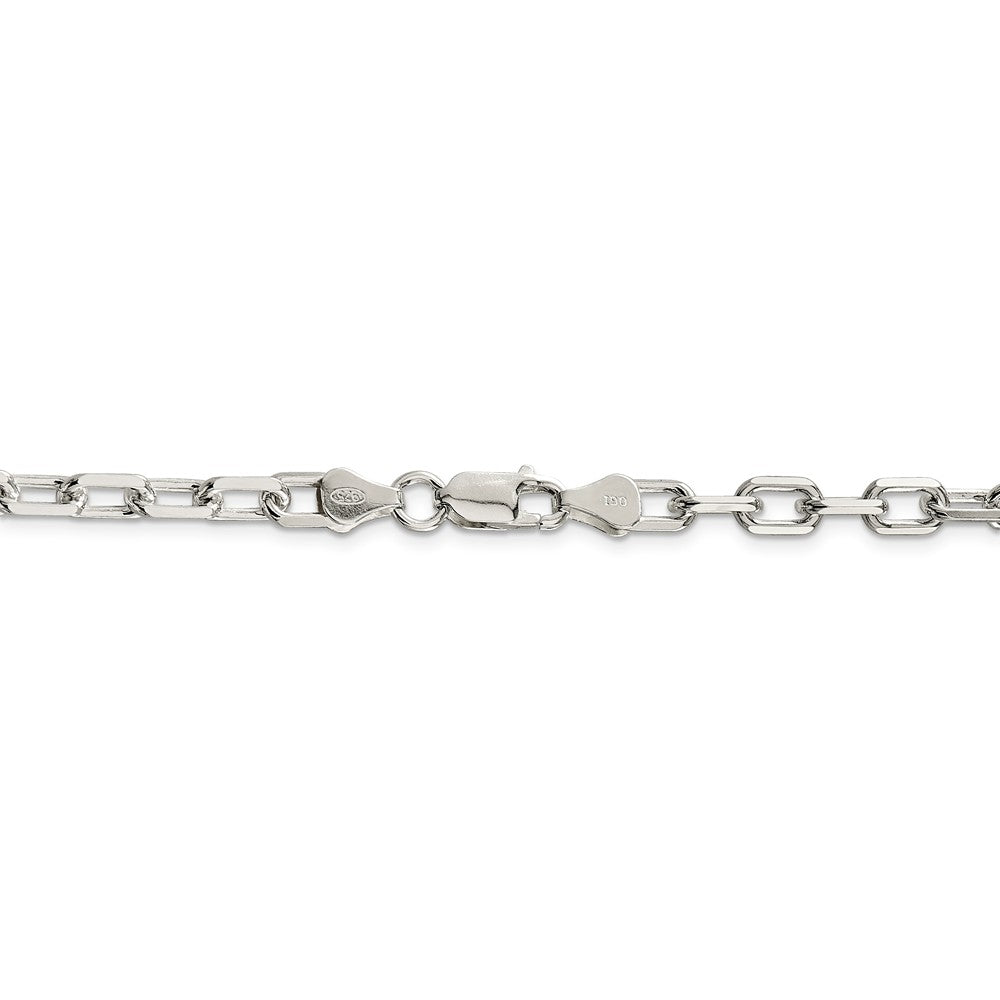 Alternate view of the 5.5mm Sterling Silver D/C Solid Elongated Cable Chain Necklace by The Black Bow Jewelry Co.