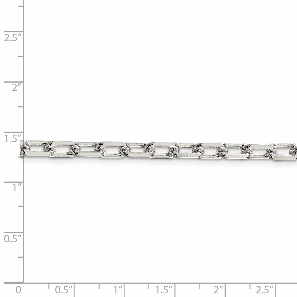 Alternate view of the 5.5mm Sterling Silver D/C Solid Elongated Cable Chain Necklace by The Black Bow Jewelry Co.