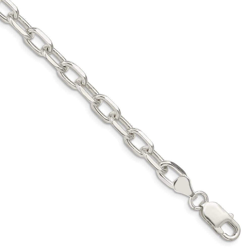 Men&#39;s 6.5mm Sterling Silver D/C Solid Cable Chain Bracelet