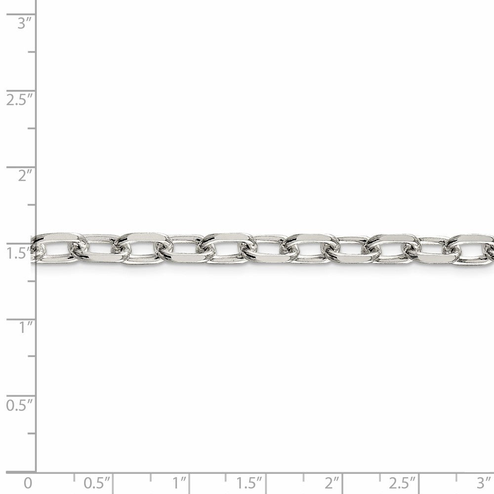 Alternate view of the Men&#39;s 6.5mm Sterling Silver D/C Solid Elongated Cable Chain Necklace by The Black Bow Jewelry Co.