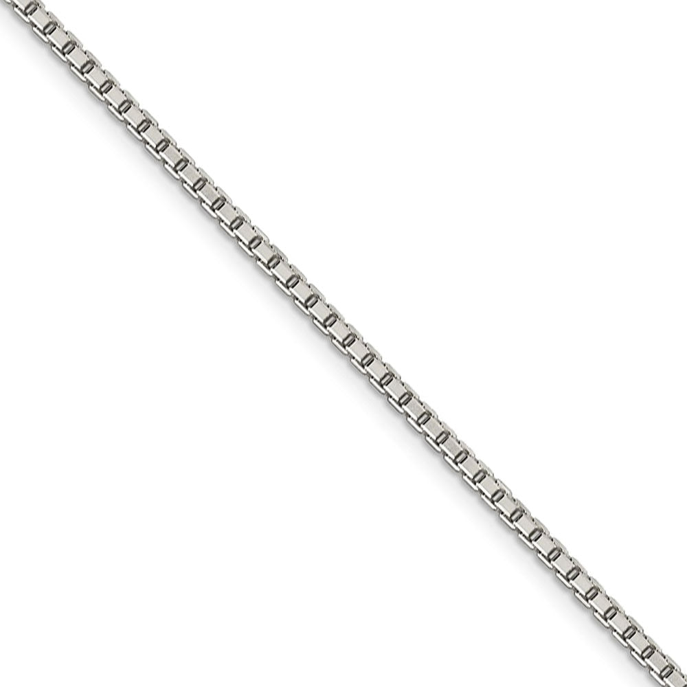 2mm Sterling Silver Diamond Cut Solid Octagonal Box Chain Necklace