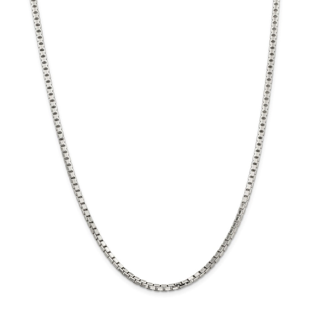 Alternate view of the 3.2mm, Sterling Silver, Diamond Cut Box Chain Necklace by The Black Bow Jewelry Co.
