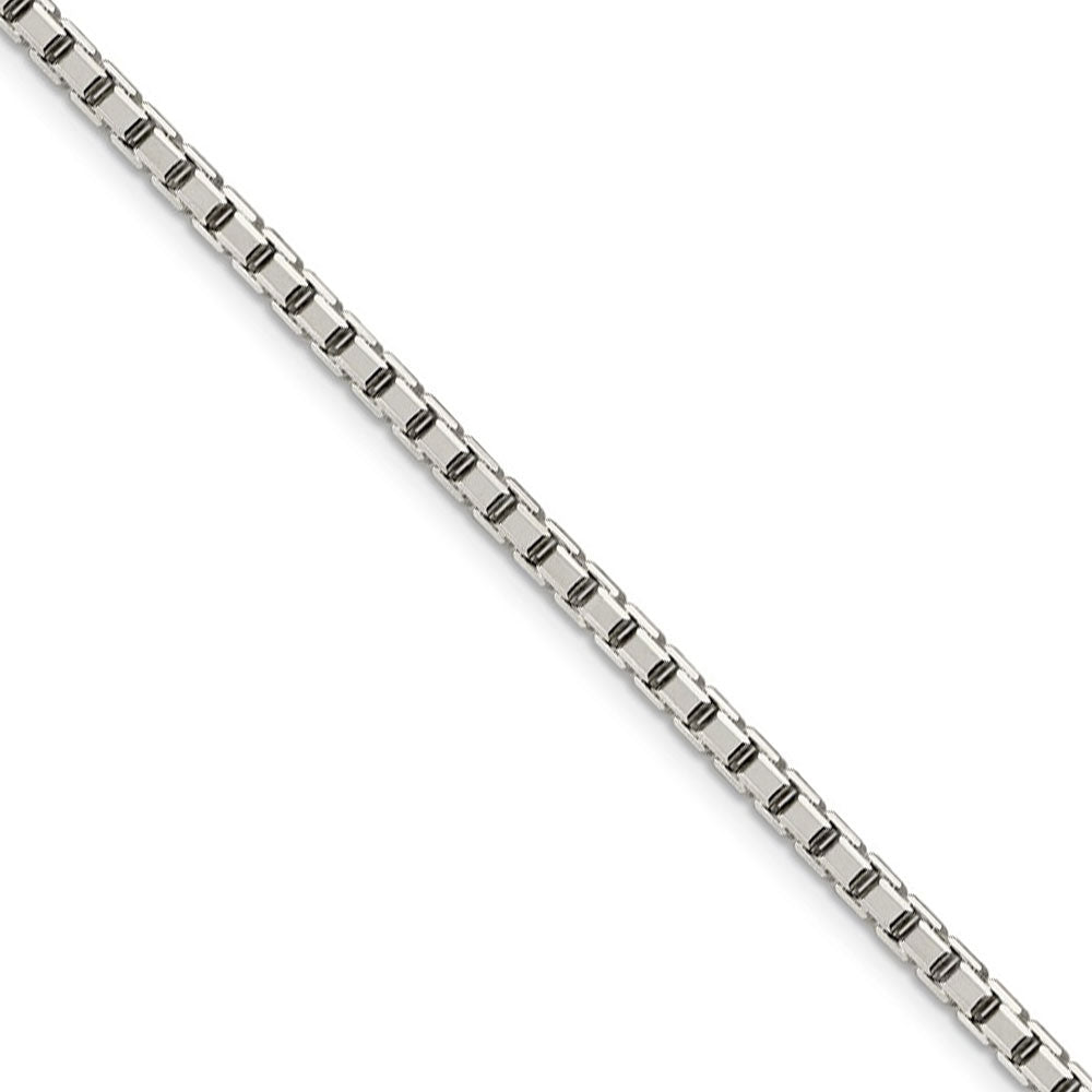 3.2mm, Sterling Silver, Diamond Cut Box Chain Necklace