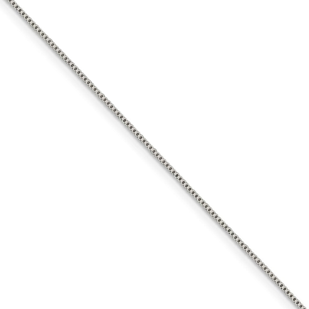 0.8mm, Sterling Silver, Solid Box Chain Necklace, Item C8633 by The Black Bow Jewelry Co.
