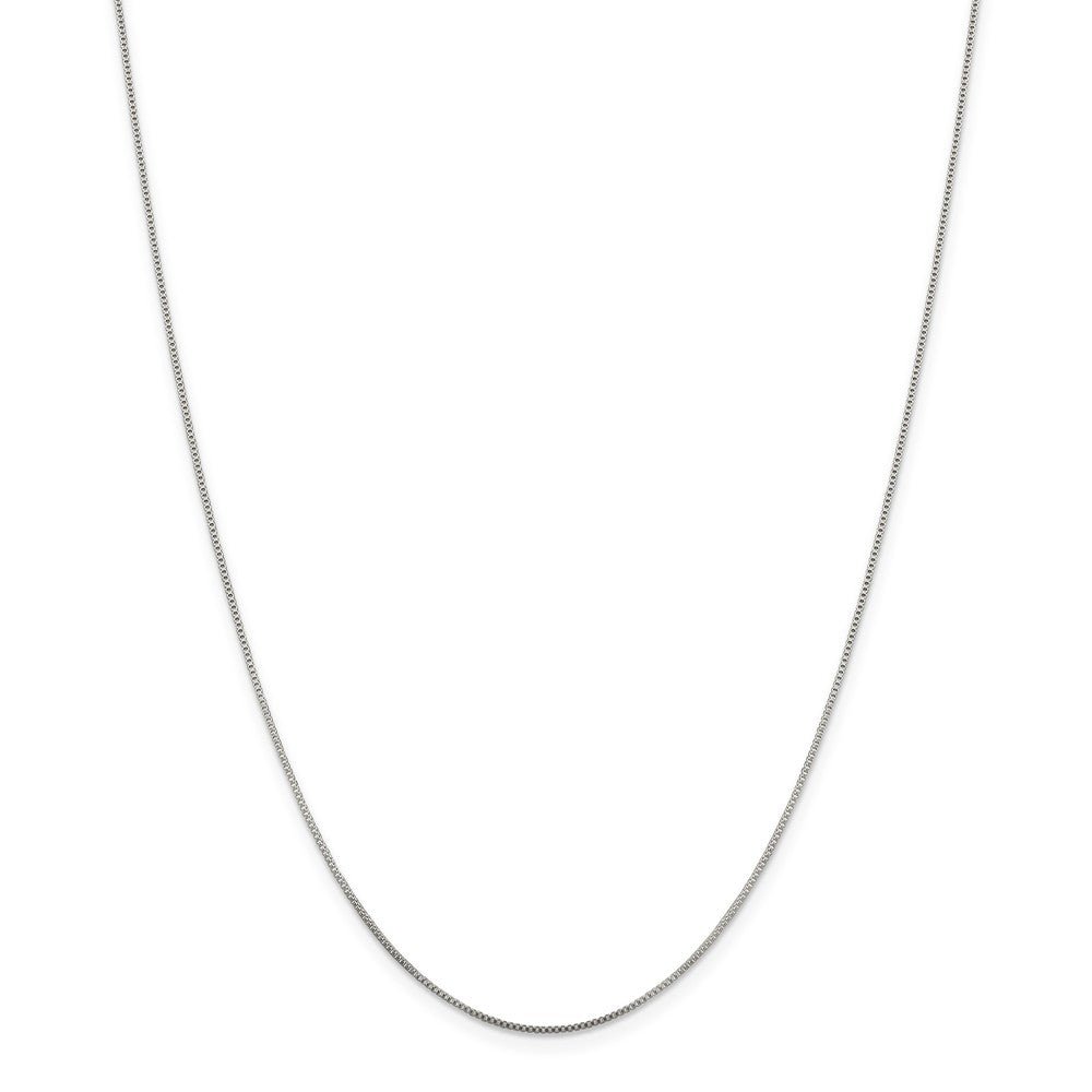 Alternate view of the 0.8mm, Sterling Silver, Solid Box Chain Necklace by The Black Bow Jewelry Co.
