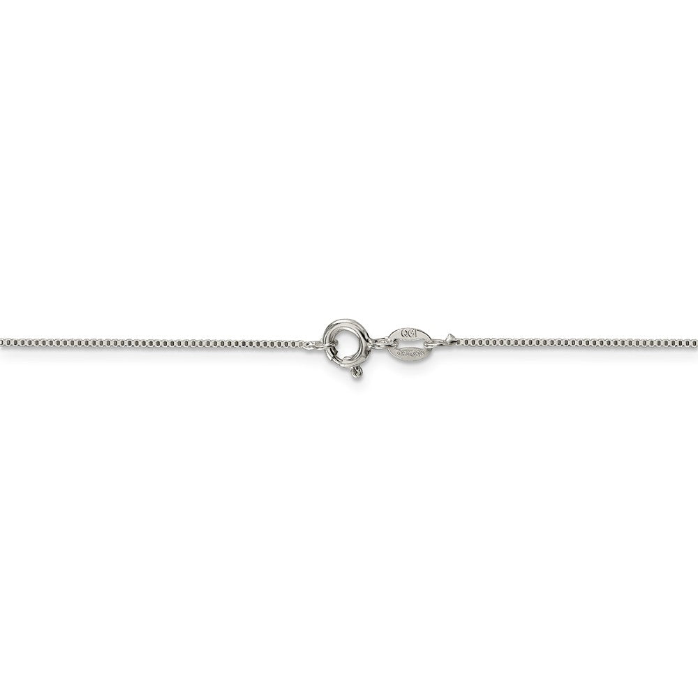 Alternate view of the 0.8mm, Sterling Silver, Solid Box Chain Necklace by The Black Bow Jewelry Co.