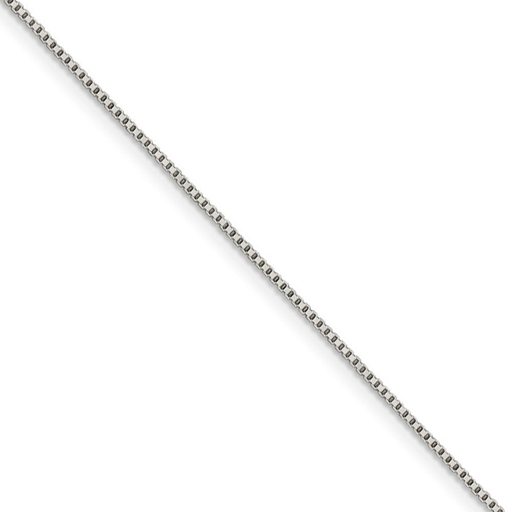 0.9mm, Sterling Silver, Solid Box Chain Necklace, Item C8634 by The Black Bow Jewelry Co.