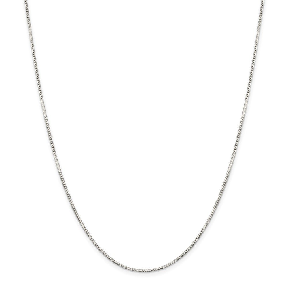 Alternate view of the 1.1mm, Sterling Silver, Solid Box Chain Necklace by The Black Bow Jewelry Co.