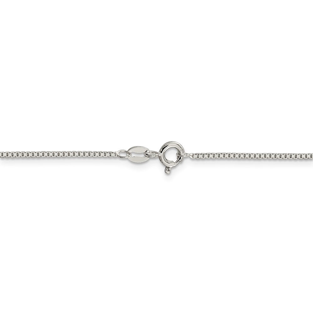 Alternate view of the 1.1mm, Sterling Silver, Solid Box Chain Necklace by The Black Bow Jewelry Co.