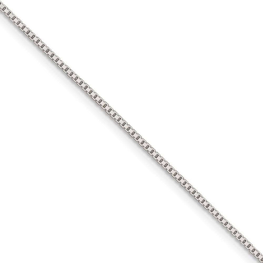 1.1mm, Sterling Silver, Solid Box Chain Necklace