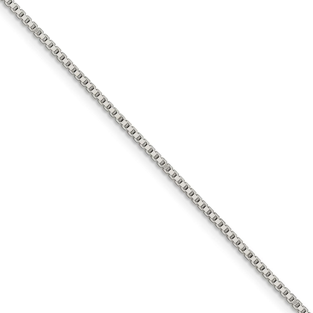 1.4mm, Sterling Silver, Solid Box Chain Necklace, Item C8636 by The Black Bow Jewelry Co.